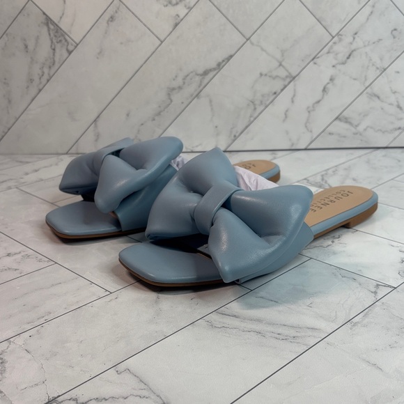 Journee Collection Shoes - NWT Journee Collection Women Fayre Light Blue Faux Leather Slide Sandal Size 8.5